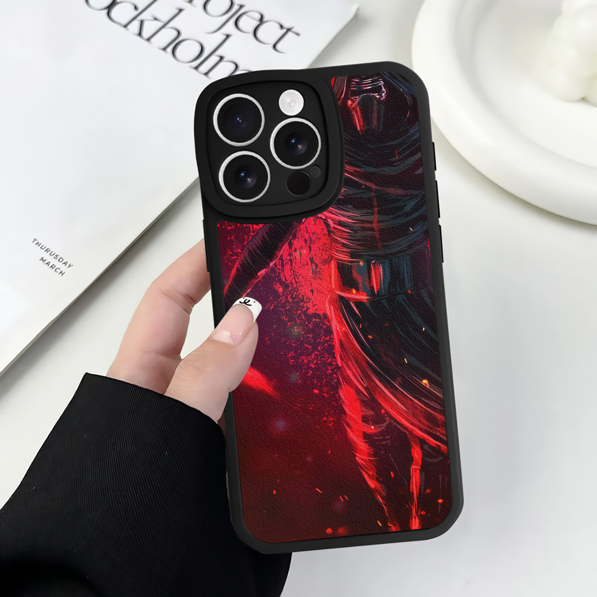 （画像用） スター・ウォーズ Star Wars 【iPhone 16シリーズ対応】シリコンスマホケース（レザー調） 材質：シリコン